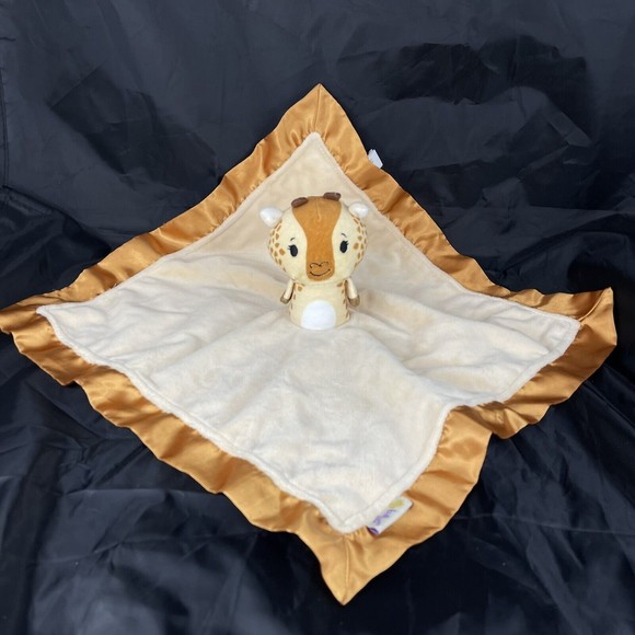 Hallmark Itty Bittys Giraffe Baby Lovey Security Blanket Copper Satin Noah's Ark - Picture 1 of 7
